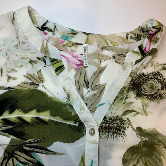 Soya Concept long sleeve tropical shirt with rollable sleeves to 3/4 length sz L - Picture 7 of 8